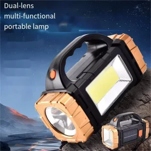 Outdoor Solar Portable Lamp Multi Functional Spotlight LED High Intensity Flashlight Emergency Light IP44 Waterproof 6000K Color