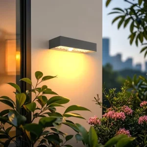 Outdoor Solar Powered LED Wall Lights IP65 Water Resistant Garden Fence Wall Lamp with PIR Motion Sensor