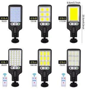 Outdoor Solar Street Light ABS IP66 Human Motion Sensor Garden Light Remote Control LED Wall Lamp Waterproof