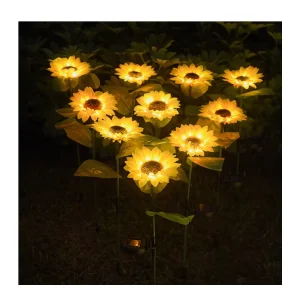 Outdoor Solar Sunflower LED Lights Christmas Party Decorative Ground plug Lights With IP44 Rating