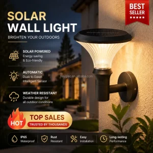 Outdoor Solar Wall Lights Waterproof LED Garden Wall Lamp Energy Saving Motion Sensor Outdoor Lighting