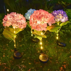 Outdoor Solar powered Luminous Pole Hydrangea Lantern Outdoor Garden Lawn Decoration Atmosphere Light