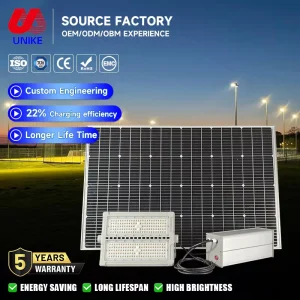 Outdoor Sport Football Field Basketball Court Lighting Waterproof IP66 Rechargeable LED Solar Flood Light