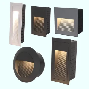 Outdoor Square Aluminum LED Wall Lamp 3W 5W Recessed Waterproof Stair Step & Corner Light for Garden