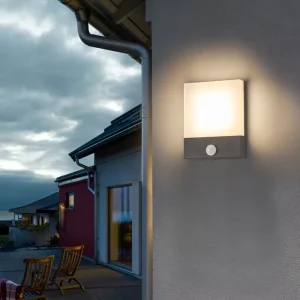 Outdoor Square Aluminum Wall Lamp Motion Sensor IP-65 Waterproof LED for Stairs Balconies Hallways Patios Gardens Modern