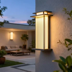 Outdoor Stainless Steel Waterproof Solar Light Wall Lamp for Garden Courtyard & Villa Chinese Style Balcony Door Use
