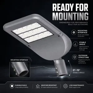 Outdoor Street Light 150W IP65 5000K 5 Year Warranty Adjustable Beam Backyard Driveway