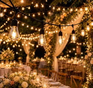 Outdoor String Lights EU Garden Style LED String Lights Edison Bulb for Backyard Garden Patio Cafe Wedding Party Lighting