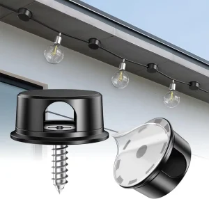 Outdoor String Lights Hooks with Screws Adhesive Cable Clips Heavy Duty Cord Holder for Wall