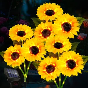 Outdoor Sunflower Solar LED Lights for Patio Garden Decor LED Solar Sunflower Light for Park Decor