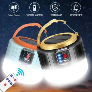 Outdoor Tent Bulb Portable Emergency Solar Rechargeable Camping Lantern for BBQ and Hiking
