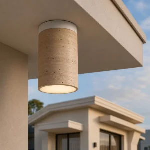 Outdoor Travertine Ceiling Light Waterproof IP44 Villa Facade Balcony Entrance Resort Hotel Exterior Corridor