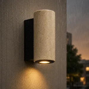 Outdoor Travertine Wall Light LED Waterproof Modern Stone Sconce for Villa Patio Garden Hotel