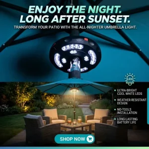 Outdoor Umbrella Accessories Light Waterproof Garden Patio Umbrellas Lighting for Night Camping Light Garden Umbrella Light