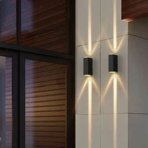 Outdoor Up and Down Wall Lamp with LED Waterproof Square Spotlight Aluminum Base Corridor Beam Light Exterior Hotel Wall Lights