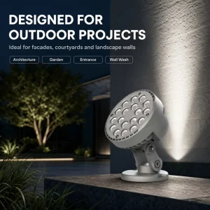 Outdoor Use IP67 Waterproof High Bright Landscape Led 18W RGB DMX Flood Light with CRI 90 Aluminum Alloy 5 Year Warranty