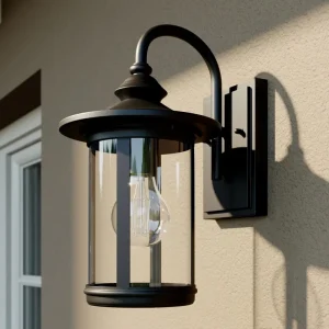 Outdoor Wall Lamps Aluminum Base Waterproof Cylinder Design Incandescent Light 50000 Hours Lifespan for Courtyard Garden Space