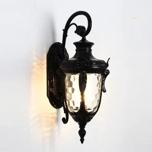 Outdoor Wall Lamps Waterproof Vintage Black Aluminium Glass Led Wall Lamp for Garden Outdoor Lighting Wall Light