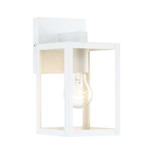 Outdoor Wall Lantern Bracket 1-Light White Clear Glass Porch Sconce Waterproof Patio Light