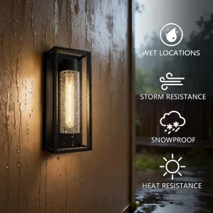 Outdoor Wall Light Waterproof E27 E26 Replaceable Bulb for Garden Villa Porch Patio