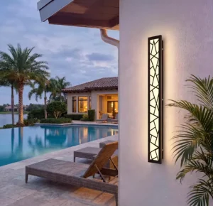 Outdoor Wall Lights 31.5inch Modern Outdoor Wall Sconce LED Long Wall Sconces Black Front Porch Light Waterproof Led Wall Light