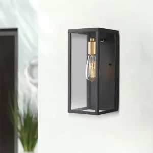 Outdoor Wall Lights American Country Industrial Style Iron Art Glass Shade Home Patio Garden E26 Wall Lamps