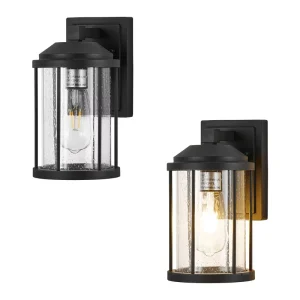 Outdoor Wall Sconces 2 Pack Exterior Lantern Fixtures Black Finish