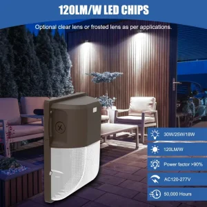 Outdoor Wall Sconces Lighting 30W LED Wall Pack Light CCT Adjustable Waterproof Wall Lights Exterior for Porch Patio Light