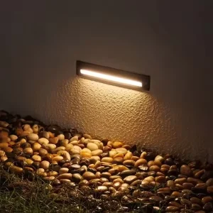 Outdoor Waterproof Aluminum Wall Lamp 3000K Black Recessed Garden Patio Light