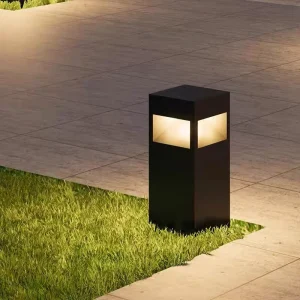 Outdoor Waterproof Black Gray Modern Round Cylinder Lawn Light with 270 Degree Beam Angle and 3 Year Warranty