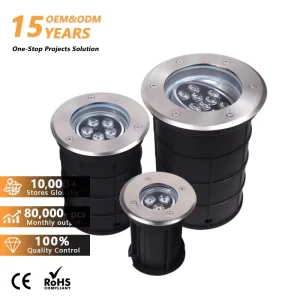 Outdoor Waterproof Buried LED Inground Uplights 3W 5W 12W 18W Beam Angle Adjustable Underground Light