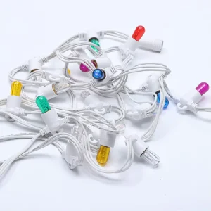 Outdoor Waterproof Connectable Rubber Cable E14 Led String Light Led Lamp Holder Socket for Christmas and Holiday Decoration