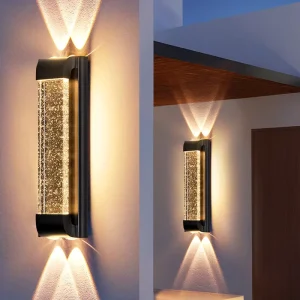 Outdoor Waterproof Crystal Wall Lamp Aluminum 40cm 18w Modern Upper and Lower LED Strip Balcony Garden Light