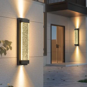 Outdoor Waterproof Crystal Wall Lamp for Villa Courtyard Exterior Wall Porch Decoration LED Wall Lamp