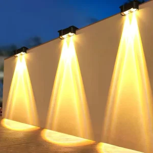 Outdoor Waterproof Deck Wall Lamp LED Solar Luminous Lighting for Garden Fence Exterior Wall