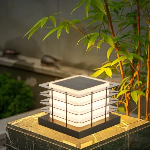 Outdoor Waterproof Gate Solar Garden Light E27 Driveway Stand Black 5W 12W LED Solar Pillar Light