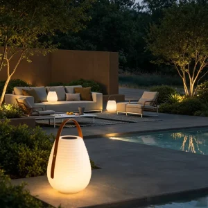 Outdoor Waterproof Handheld Lantern PE Lamp Body and Lampshade for Park Landscape Decorative Lawn Lights