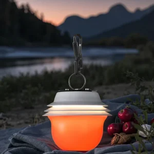 Outdoor Waterproof Hanging LED Camping Lantern with Push-Button Switch for Hiking and Travel