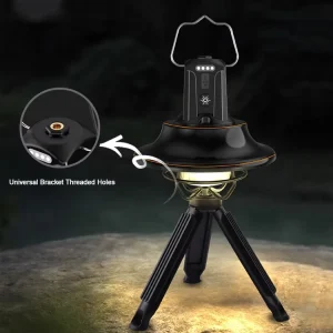Outdoor Waterproof IP44 Aluminum Alloy LED Hanging Camping Lantern 10m Lighting Radius Rechargeable Battery Portable