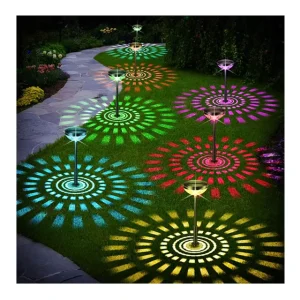 Outdoor Waterproof IP55 LED Solar Garden Lamp with Dimmable Ground Plug for Lawn Patio Yard Path Walkway Decor