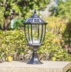 Outdoor Waterproof IP65 LED Solar Garden Lamp European Style Post Pillar Fence Post Light