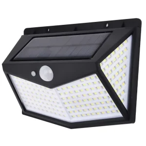 Outdoor Waterproof IP65 Motion Sensor 212 LED Solar Courtyard Wall Light for Garage Patio Garden Driveway Yard