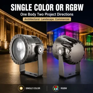 Outdoor Waterproof IP66 AC LED Ground Building Spotlight 3W RGB Landscape Lighting for Hotel Use Warm White CCT 5 Year Warranty
