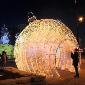Outdoor Waterproof LED 3D Large Circular Arch Pattern Street Christmas Landscape Decorative Lights Pattern Lights