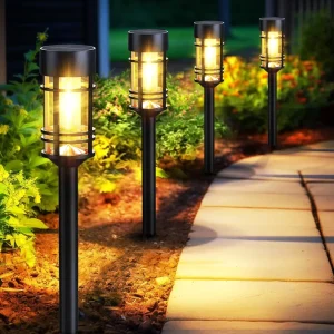 Outdoor Waterproof LED Filament Bulb Courtyard Solar Pathway Light for Villa Garden Lawn
