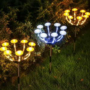 Outdoor Waterproof LED Foldable Lawn Pathway Ground Stake Lamp Solar Garden Mushroom Lights