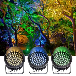 Outdoor Waterproof LED Garden Flood Light Round Wall Washer Spotlight for Gardens Parks Villas Building and Colorful Lighting