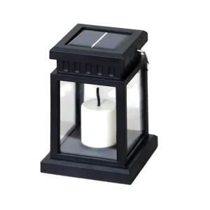 Outdoor Waterproof LED Garden Patio Yard Table Decor Plastic Body Flickering Flame Solar Candle Light Outdoor