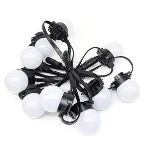 Outdoor Waterproof LED Light Strings 50mm PVC Bulb with DC24V for Patio Wedding Garden Party Decorations