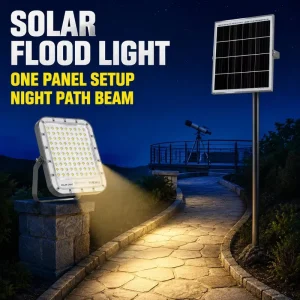 Outdoor Waterproof LED Solar Flood Light Aluminum IP66 RoHS Certified with Adjustable Remote Control for Garden Parks & Stadiums